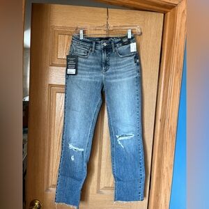 Silver Jeans Most Wanted Universal Fit Mid Rise Straight Crop Jean 25/27 NWT